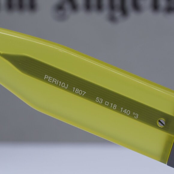 Palm Angels PERI10J MAGNOLIA 1807 Rectangle Sunglasses - Yellow/Dark Grey - Picture 7 of 9